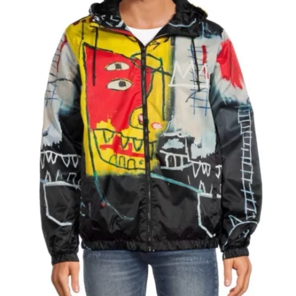 NWT Jean-Michel Basquiat Members Only Hooded Midweight Windbreaker Jacket Sz L